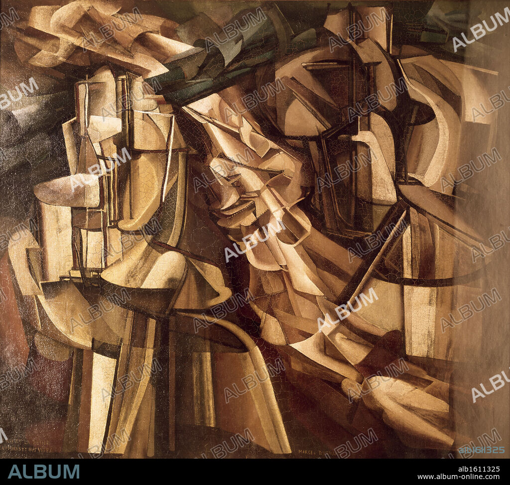 King and Queen surrounded by swift nudes by Marcel Duchamp, 1887-1968, USA, Pennsylvania, Philadelphia Museum of Art.