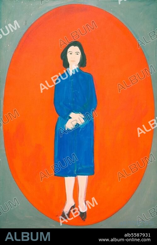 ALEX KATZ. Katz, Alex born 1927. "Ada (Oval) ", 1959. Oil on canvas, 178.4 × 125.5 cm. Gift of the artist, New York, Whitney Museum of American Art.