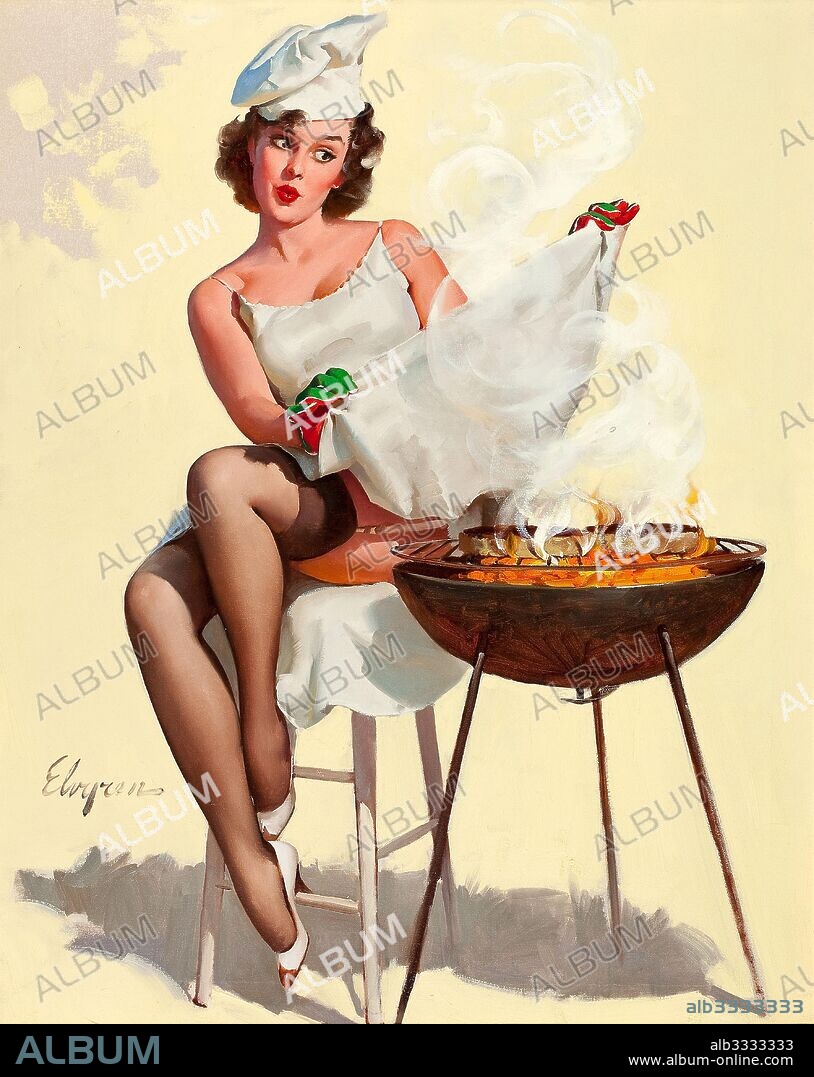 GIL ELVGREN. Barbecutie (Rare Treat).