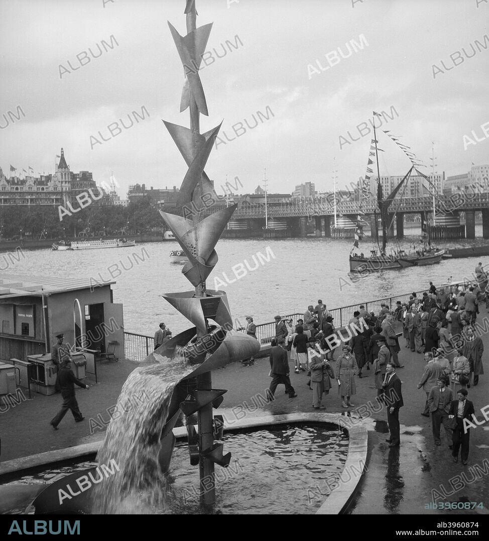 'Water Mobile', sculpture by Richard Huws, Festival of Britain, South Bank, Lambeth, London, 1951.