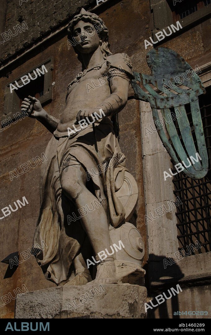 Italy. Rome. Archangel Michael. Statue by Raffaello da Montelupo (1504-1566). 1544. Castel Sant'Angelo.
