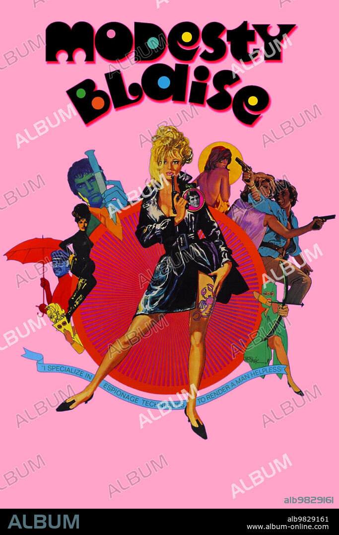 Poster de MODESTY BLAISE, SUPERAGENTE FEMENINO, 1966 (MODESTY BLAISE), dirigida por JOSEPH LOSEY. Copyright 20TH CENTURY FOX.
