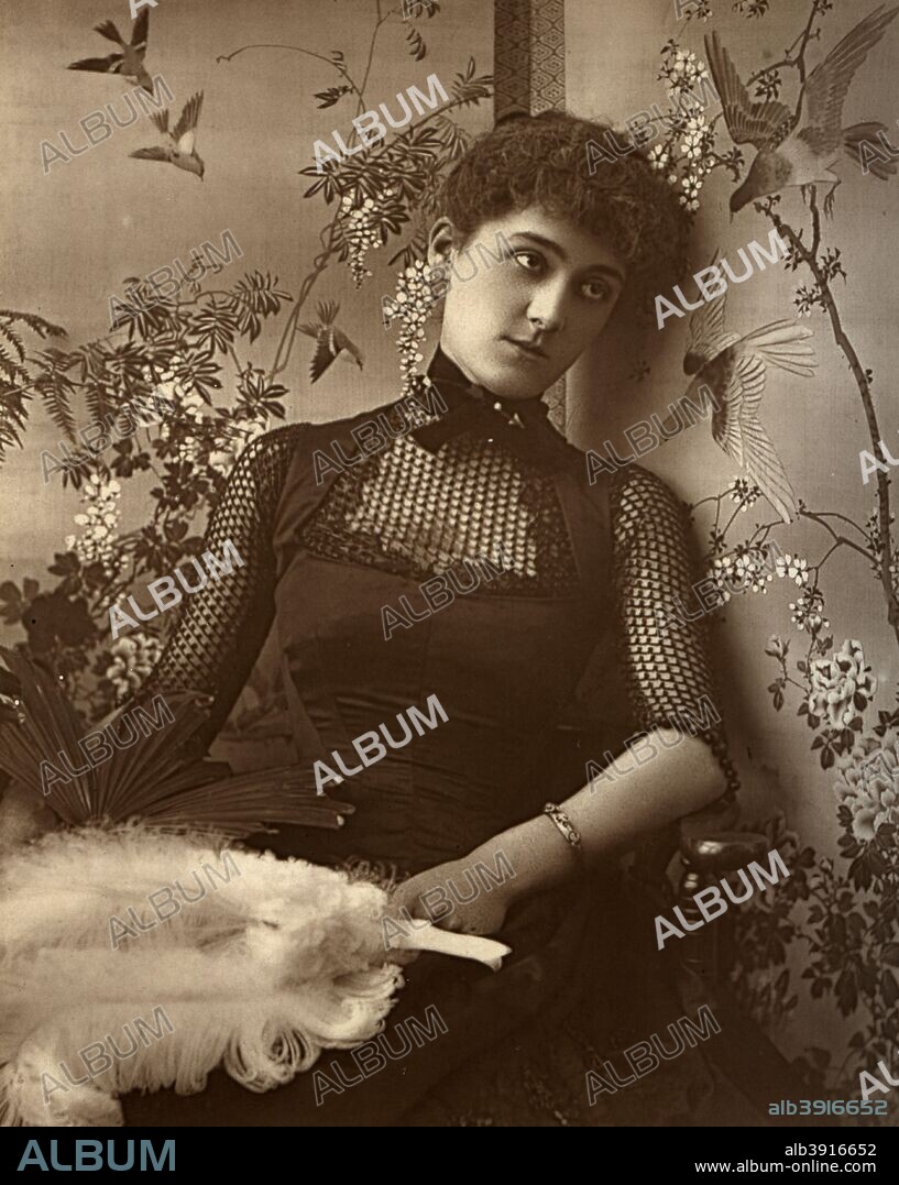 Mary Moore, British actress, 1886. A photograph from The Theatre, A Monthly Review, Volume VIII, July to December, 1886, edited by Clement Scott, Carson & Comerford, London, 1886.
