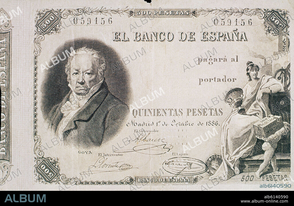 BILLETE DE 500 PESETAS 1886.