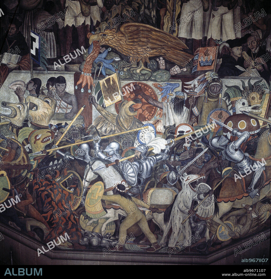 DIEGO RIVERA. PINTOR MEXICO 1886-1957. "TRIBUNAL DE LA INQUISICION" DETALLE PINTURA MURAL EN EL PALACIO NACIONAL. MEXICO DF.. ATENCION: AUTOR CONTEMPORANEO SUJETO A COPYRIGHT ©. EL CLIENTE FINAL ES RESPONSABLE DE LA GESTION DE LOS DERECHOS DE AUTOR CON LAS SOCIEDADES EXISTENTES DE GESTION DE DERECHOS O DIRECTAMENTE CON LOS ORGANISMOS TITULARES DE LOS MISMOS.