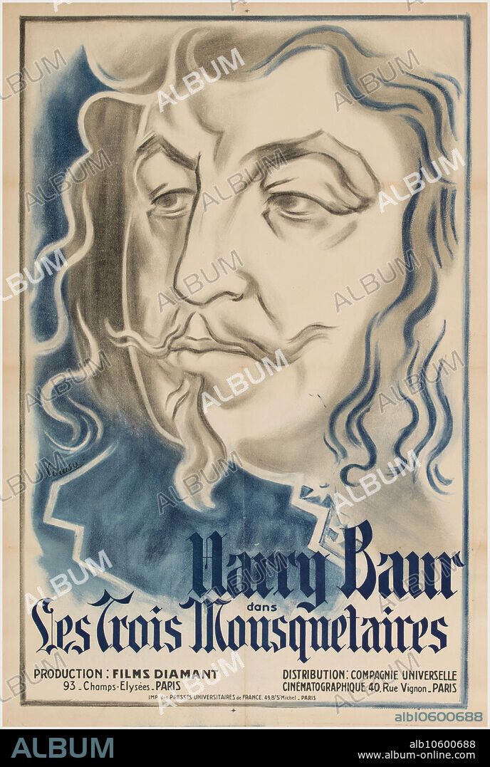 ANONYMOUS. Movie poster "Les Trois Mousquetaires (The Three Musketeers)" by Henri Diamant-Berger.