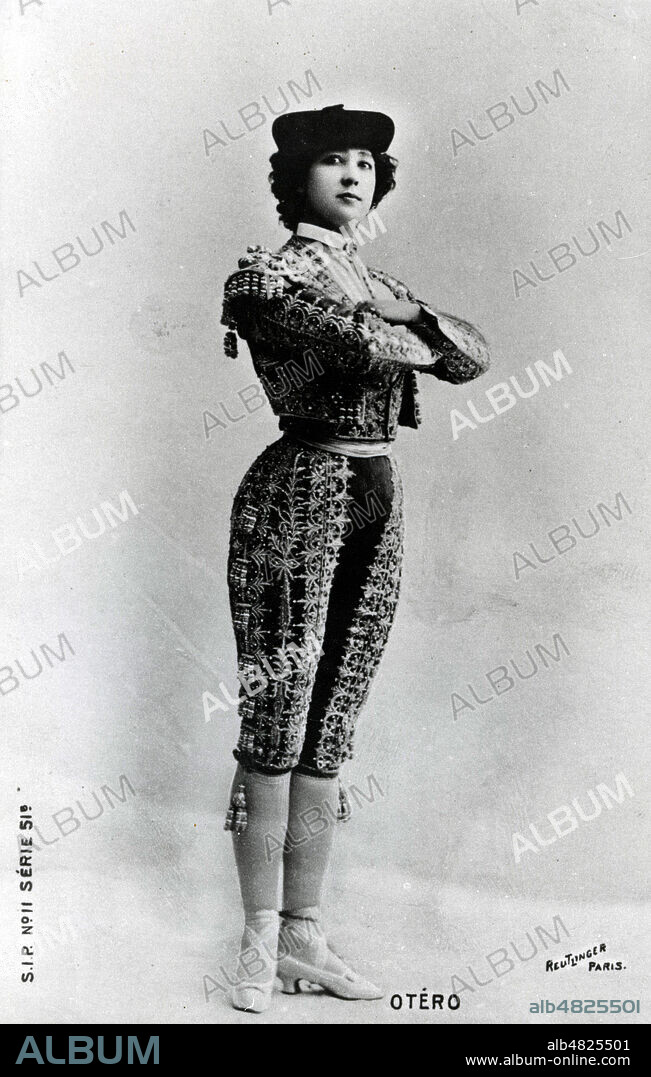 Caroline OTERO (1868-1965) en Torero. Photographie Reutlinger (1863-1937) vers 1890. Credit : Collection KHARBINE-TAPABOR.