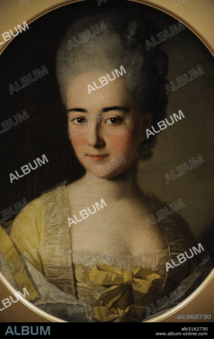 Arte. Siglo XVIII. Rusia. Rococó. Retrato de Natalia Stroganova. Obra realizada por el artista de origen alemán Carl Ludwing Johann Christineck (1732-1792). Oleo sobre lienzo, 1760. Museo del Hermitage (The State Hermitage Museum). San Petersburgo. Rusia.