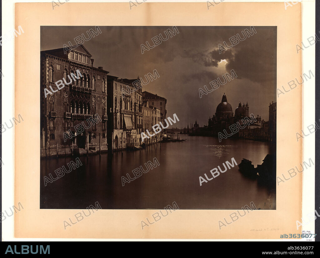 [Night View of the Grand Canal, Venice]. Artist: Carlo Naya (Italian, 1816-1882). Dimensions: Image: 41.6 x 53.7 cm (16 3/8 x 21 1/8 in.). Date: ca. 1875.