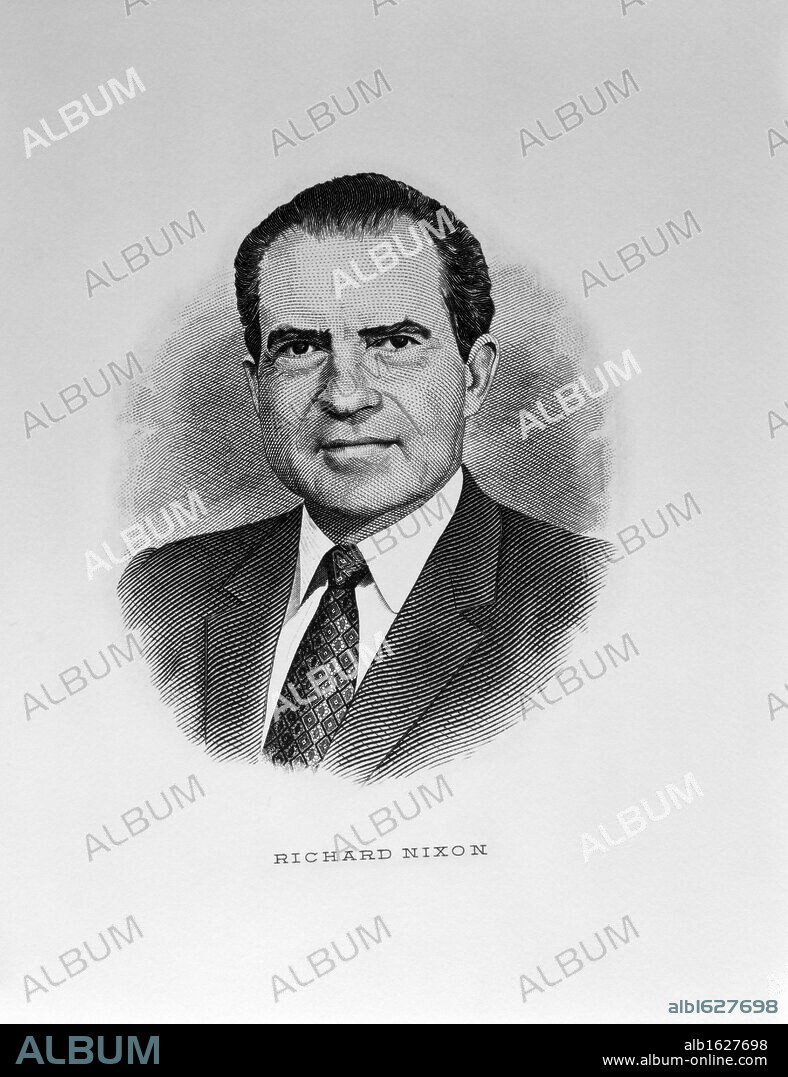 Richard M. Nixon  American History  Engraving.