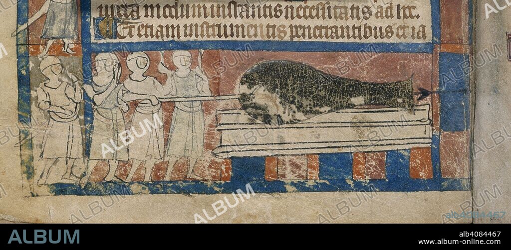 Knights operating a cannon. Pseudo-Aristotle, Secretum Secretorum , translated by Philip of Tripoli (Philippus Tripolitanus). 1326-1327. Source: Add. 47680, f.44v. Language: Latin.