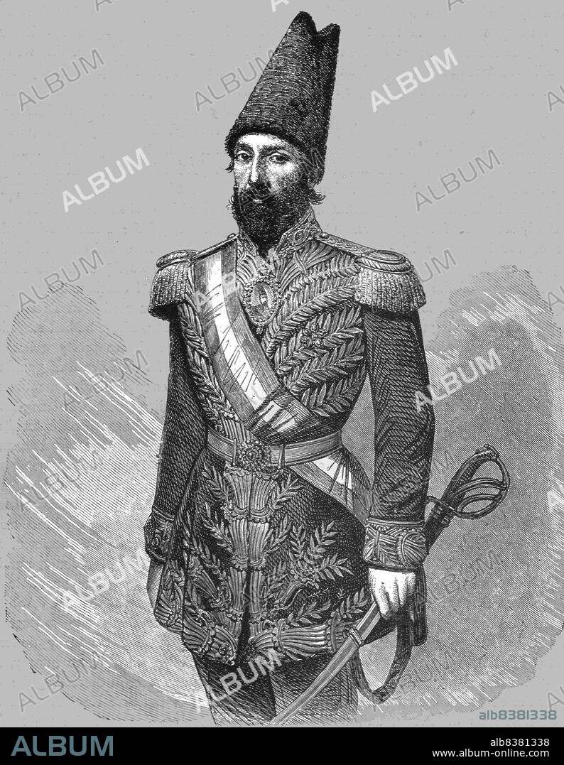 ARMIN VAMBERY. 'A Persian in Official Costume; A Ramble in Persia', 1875. From, 'Illustrated Travels' by H.W. Bates. [Cassell, Petter, and Galpin, c1880, London] Belle Sauvage Works.London E.C.