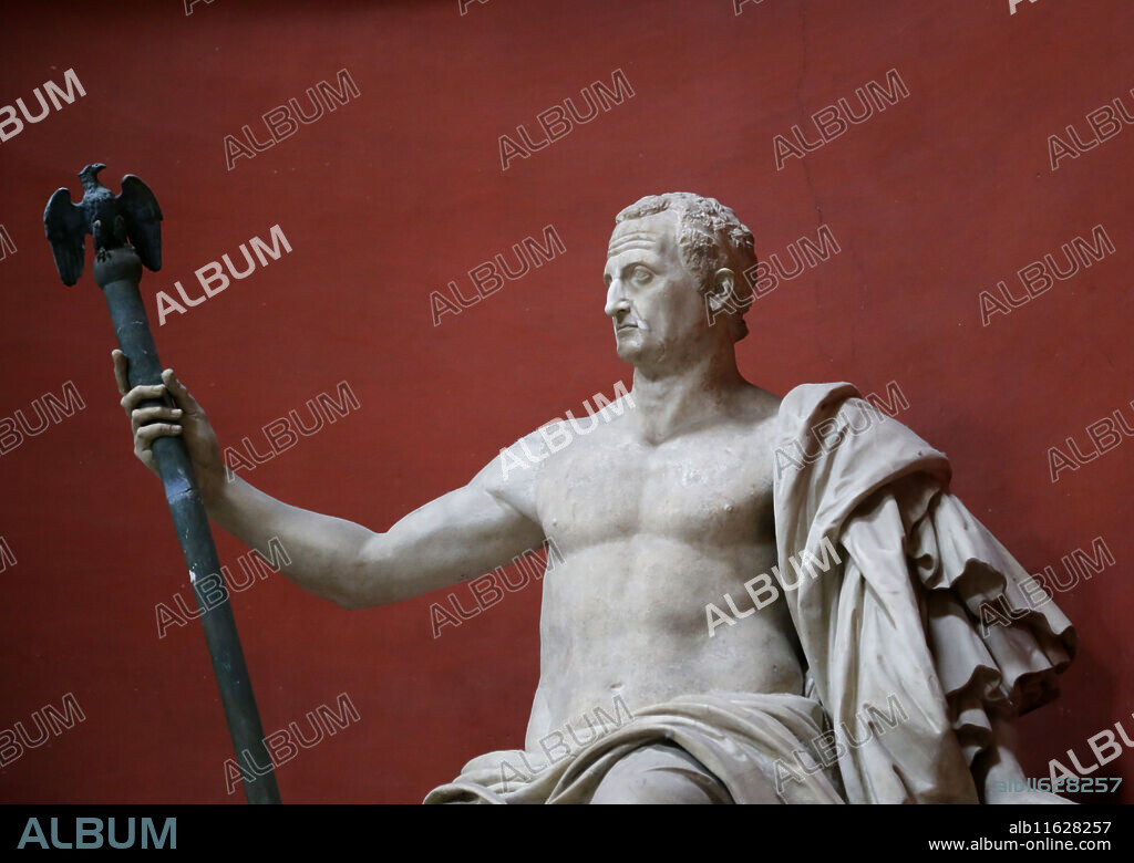 Statue of the emperor Galba (3 BC-69 AD). Colossal statue from Aurelian walls. Restored by Bartolomeo Cavaceppi. Round Hall. Pio-Clementine Museum. Vatican Museums.
