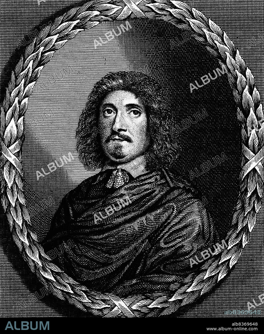 FAITHORNE, WILLIAM, THE ELDER. Portrait of the composer Henry Lawes (1595-1662).