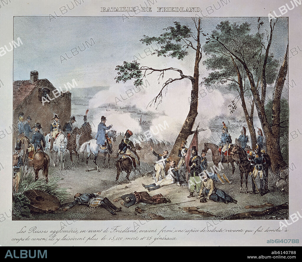BATALLA DE FRIEDLAND EL 14 DE JUNIO DE 1807 - GRABADO.