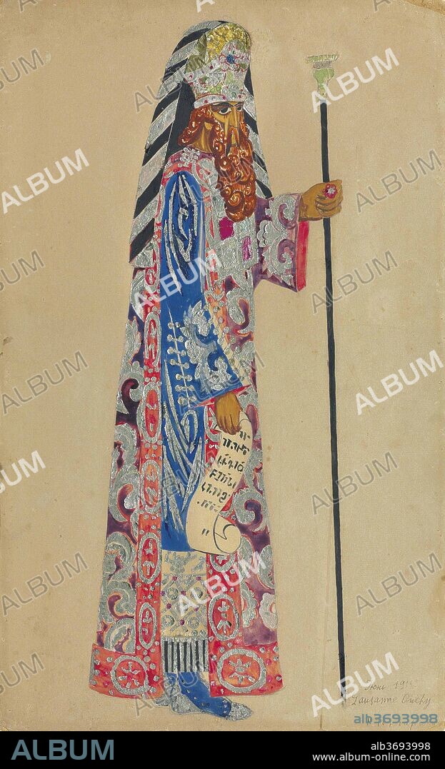 NATALIA SERGEEVNA GONCHAROVA. Jewish High Priest. Costume design for the ballet "Liturgy".