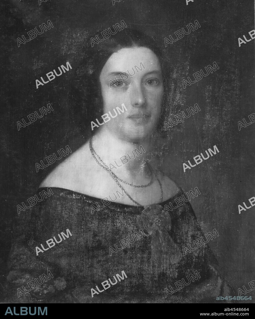 Carl Johan Brummer, Corrina Holmström, Portrait of Mrs Corinna Holmström, born Bruhn, painting, portrait, 1848, Oil on canvas, Height, 63 cm (24.8 inches), Width, 52 cm (20.4 inches), Signed, CJ, Brummer 1848.