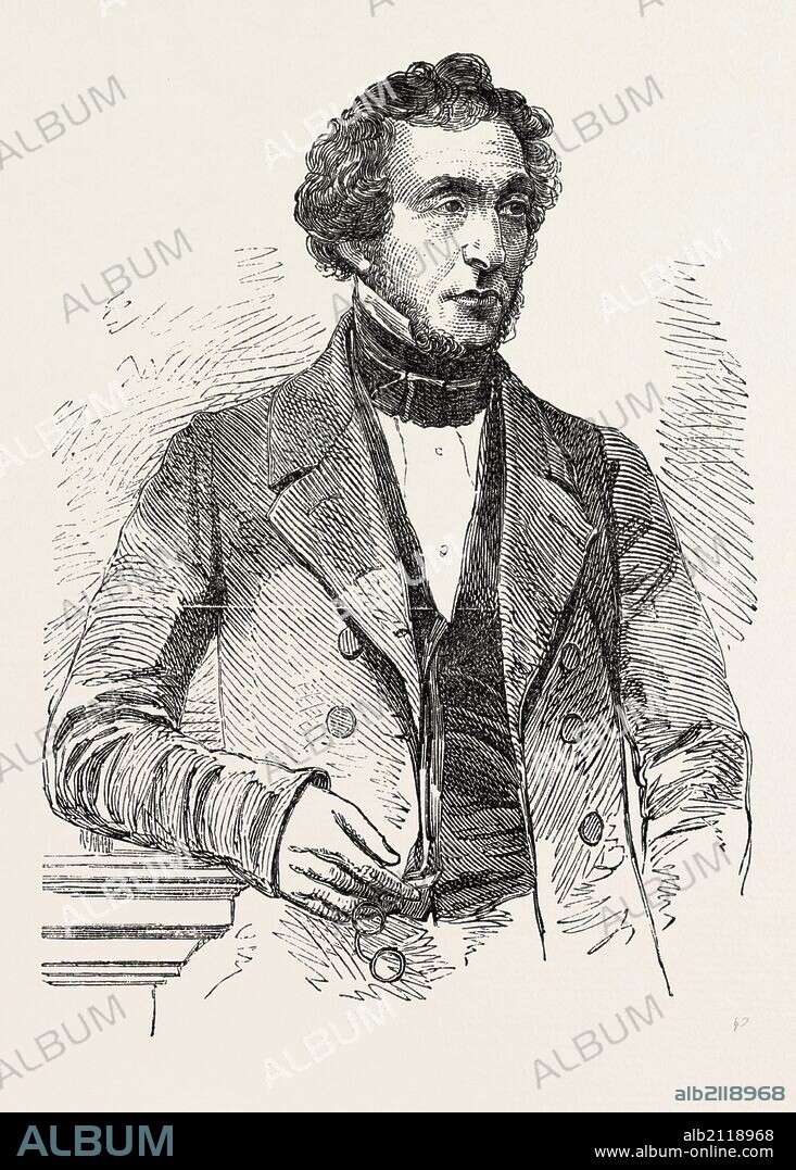 MR. J.B. SMITH, M.P. FOR STIRLING BURGHS, UK, 1851 engraving.