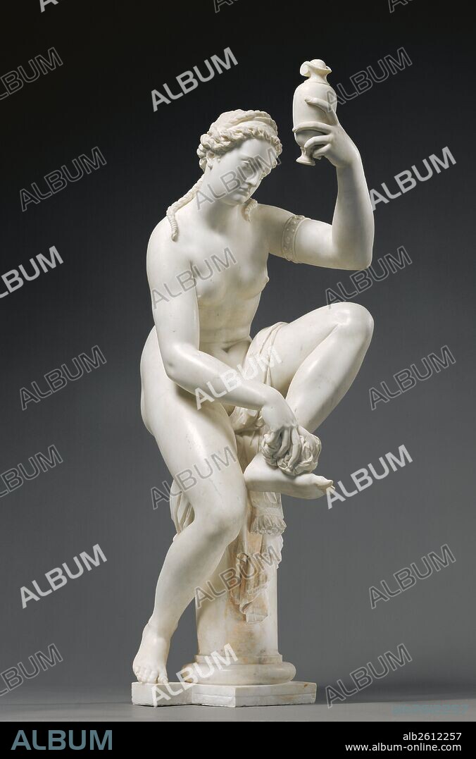 Female Figure (possibly Venus, formerly titled Bathsheba); Giambologna (Giovanni da Bologna or Jean de Boulogne), Italo-Flemish, 1529 - 1608; Florence, Italy, Tuscany, Europe; 1571 - 1573; Marble; Object [without plinth]: H: 115 cm (45 1/4 in.), Object (with plinth): H: 121.9 cm (48 in.).