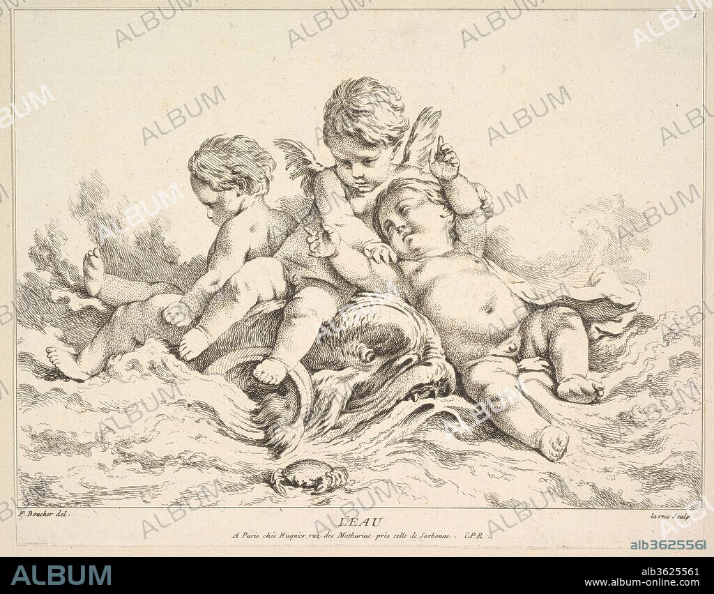 Water. Artist: After François Boucher (French, Paris 1703-1770 Paris); Louis Félix de La Rue (French, Paris 1731-1765 Paris). Dimensions: sheet: 7 15/16 x 10 3/16 in. (20.2 x 25.8 cm).