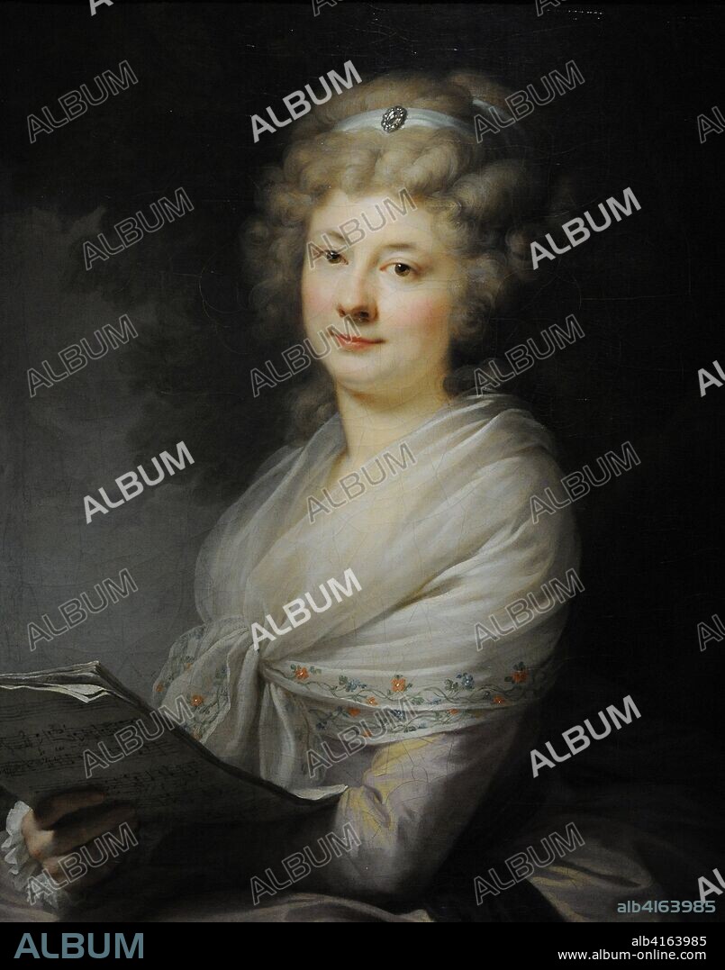 Giovanni Battista Lampi (1751-1830). Pintor italiano. Retrato de Urszula Dembinska (Retrato de dama con partitura), hacia 1789. Museo Nacional de Varsovia. Polonia.