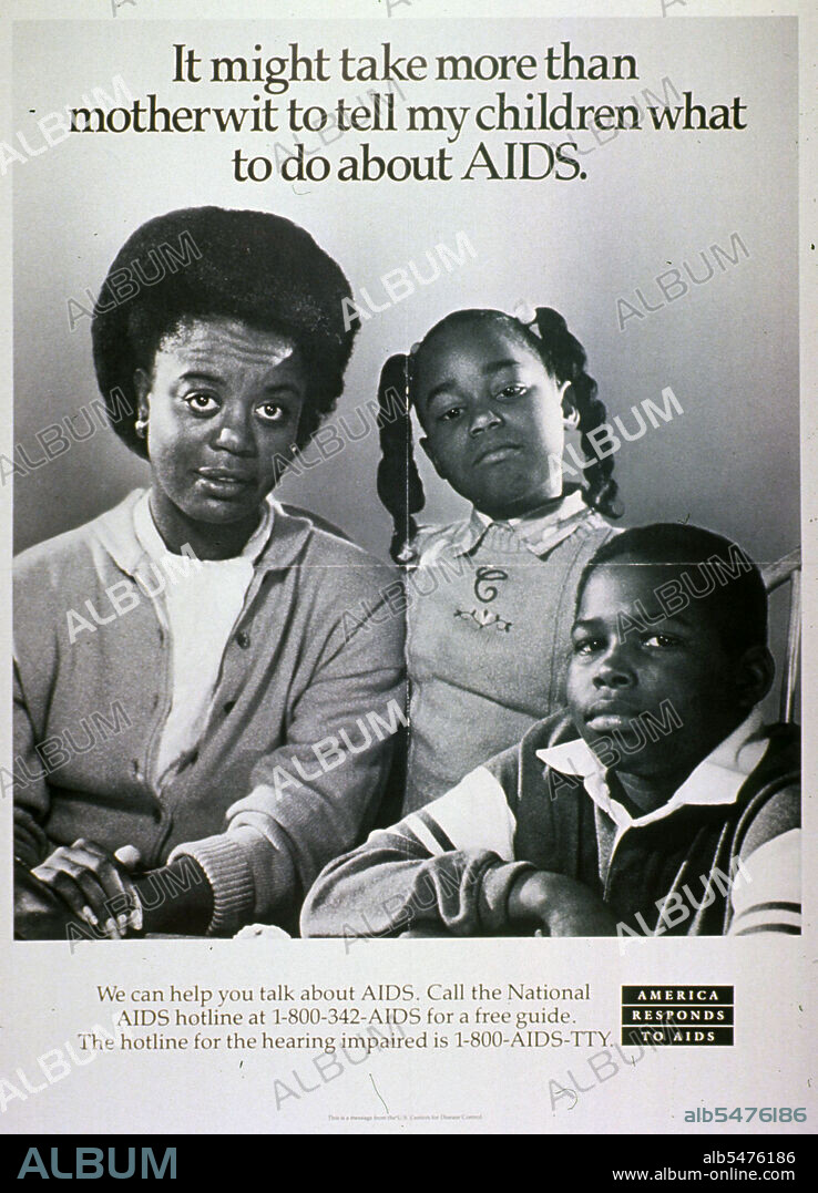 1980s Era HIV AIDS Prevention Public Service Poster.