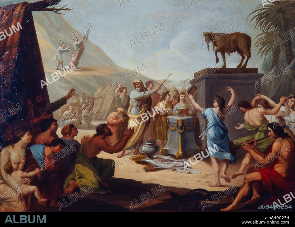 FRANCESC LACOMA I SANS. Miquel Cabanyes / 'La adoración del becerro de oro', 1802, Óleo sobre lienzo, 105 x 146 cm. Reial Acadèmia Catalana de Belles Arts de Sant Jordi.