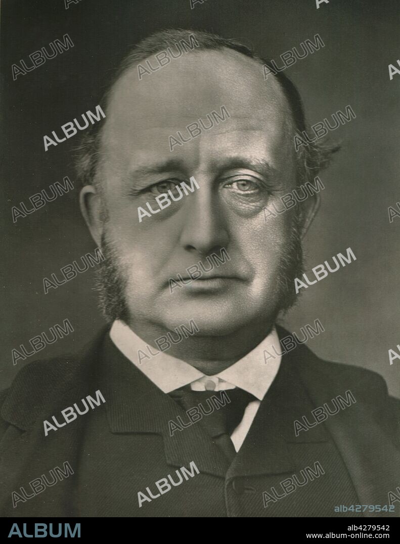 RUSSELL & SONS. 'Sir Richard Everard Webster', c1895, (c1907). Portrait of Richard Everard Webster QC, 1st Viscount Alverstone (1842-1915), British barrister, politician and judge. In 1890 Webster was lead counsel for "The Times" in the Parnell inquiry. He served as a Conservative MP for Launceston (1885) and the Isle of Wight (1885-1890) and was Attorney General in Conservative administrations between 1885 and 1900. He was raised to the peerage in 1900 and appointed Master of the Rolls before being elevated to Lord Chief Justice of England later the same year, a post he held until 1913. From "Our Conservative and Unionist Statesmen", Volume II. [Newman, Graham & Co, London, c1907].