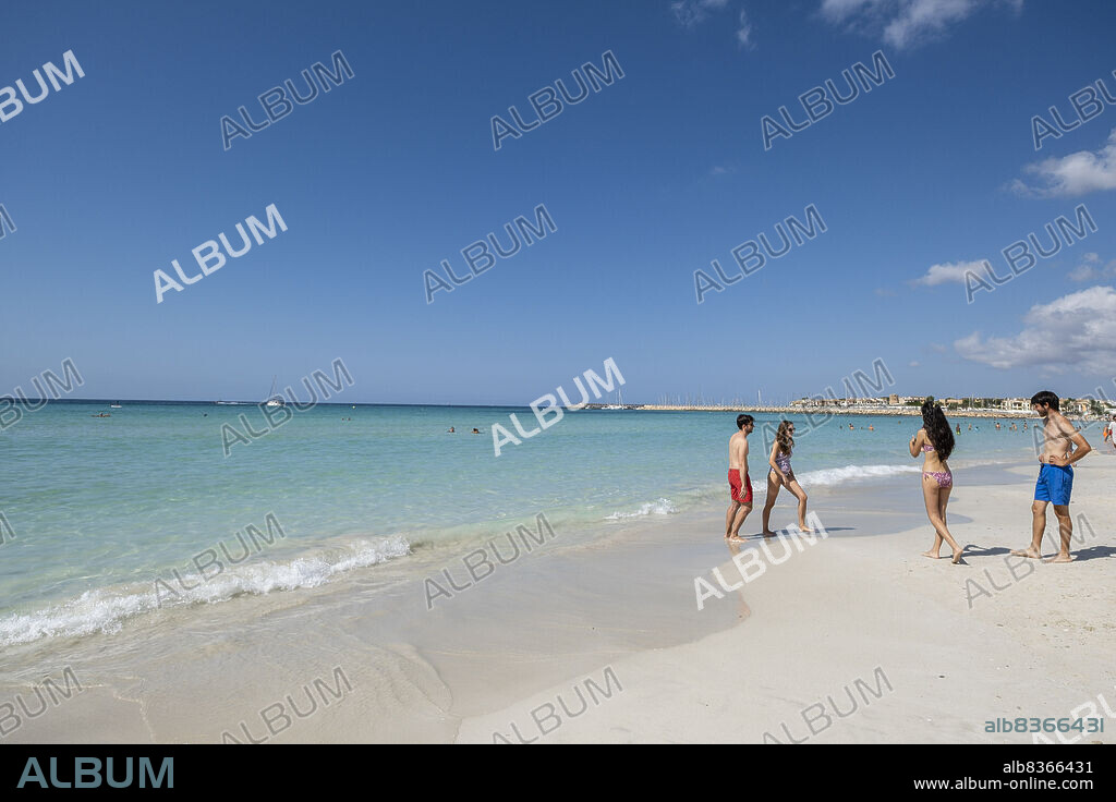 Sa Rapita-Ses Covetes beach, Mallorca, Balearic Islands, Spain.