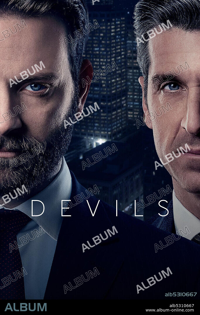 ALESSANDRO BORGHI y PATRICK DEMPSEY en DEVILS, 2020, dirigida por JAN MICHELINI y NICK HURRAN. Copyright SKY Studios.