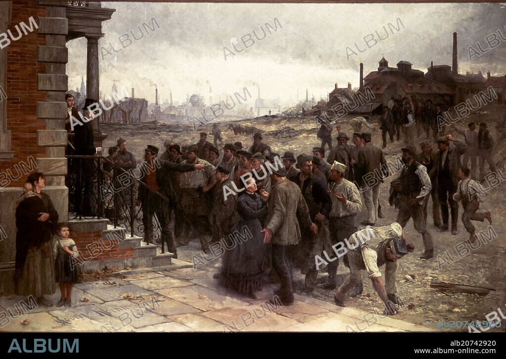 ROBERT KOEHLER. The Strike (Pittsburgh, 1877) - 1886 - 181,6x275,6 cm - oil on canvas.