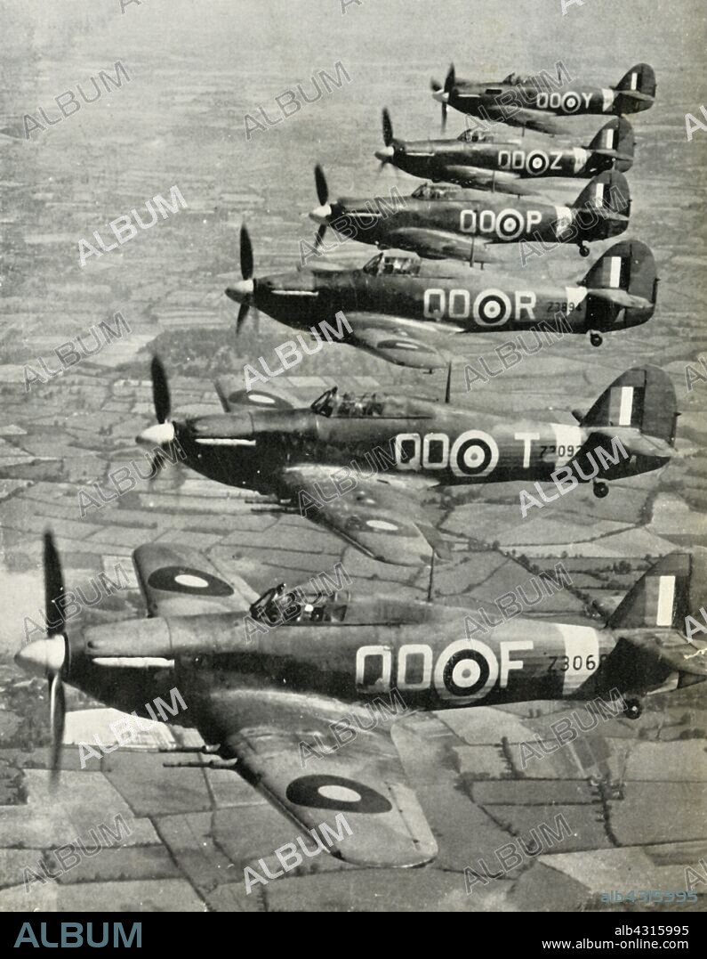 'The Hawker Hurricane', 1941. British fighter planes during the Second World War. From "The Royal Air Force in Pictures", 2nd edition, by World War I flying ace Major Oliver Stewart. [Country Life Ltd, London, 1941].