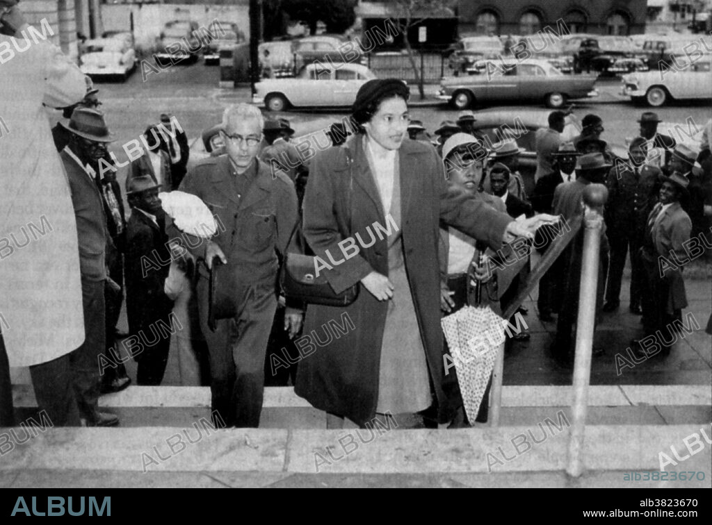 Rosa Louise McCauley Parks (February 4, 1913 - October 24, 2005) was an African-American civil rights activist. On December 1, 1955, in Montgomery, Alabama, Parks refused to obey bus driver James Blake's order to give up her seat in the colored section to a white passenger. Her act of defiance and the Montgomery Bus Boycott became important symbols of the modern Civil Rights Movement. She became an international icon of resistance to racial segregation. She organized and collaborated with civil rights leaders, including Edgar Nixon, president of the local chapter of the NAACP; and Martin Luther King, Jr. Although widely honored in later years, she suffered for her act; fired from her job as a seamstress in a local department store, and received death threats for years afterwards. From 1965-88 she served as secretary and receptionist to John Conyers, an African-American Representative for Michigan's 13th congressional district. After retirement, she wrote her autobiography, and lived a private life in Detroit. She died in 2005 at the age of 92.