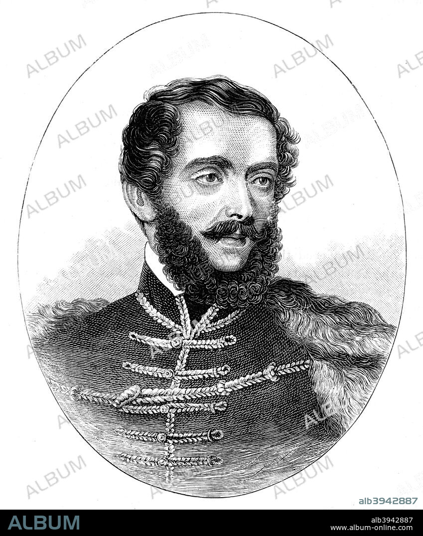 Louis Kossuth, Hungarian lawyer, politician and Regent-President, 1850. Lajos or Louis Kossuth (1802-1894) was Regent-President of the Kingdom of Hungary. Illustration from The Life & Times of Queen Victoria, by Robert Wilson, Vol III.