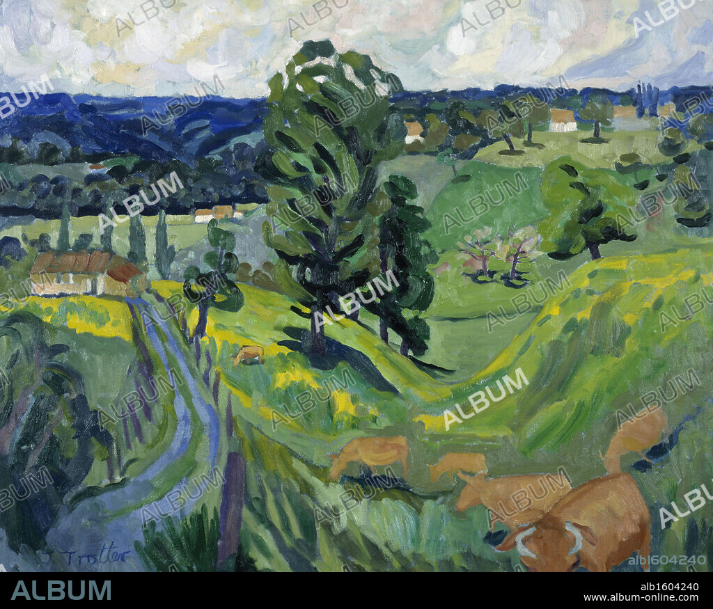 Cows in the Dordogne by Josephine Trotter,  born in 1940.