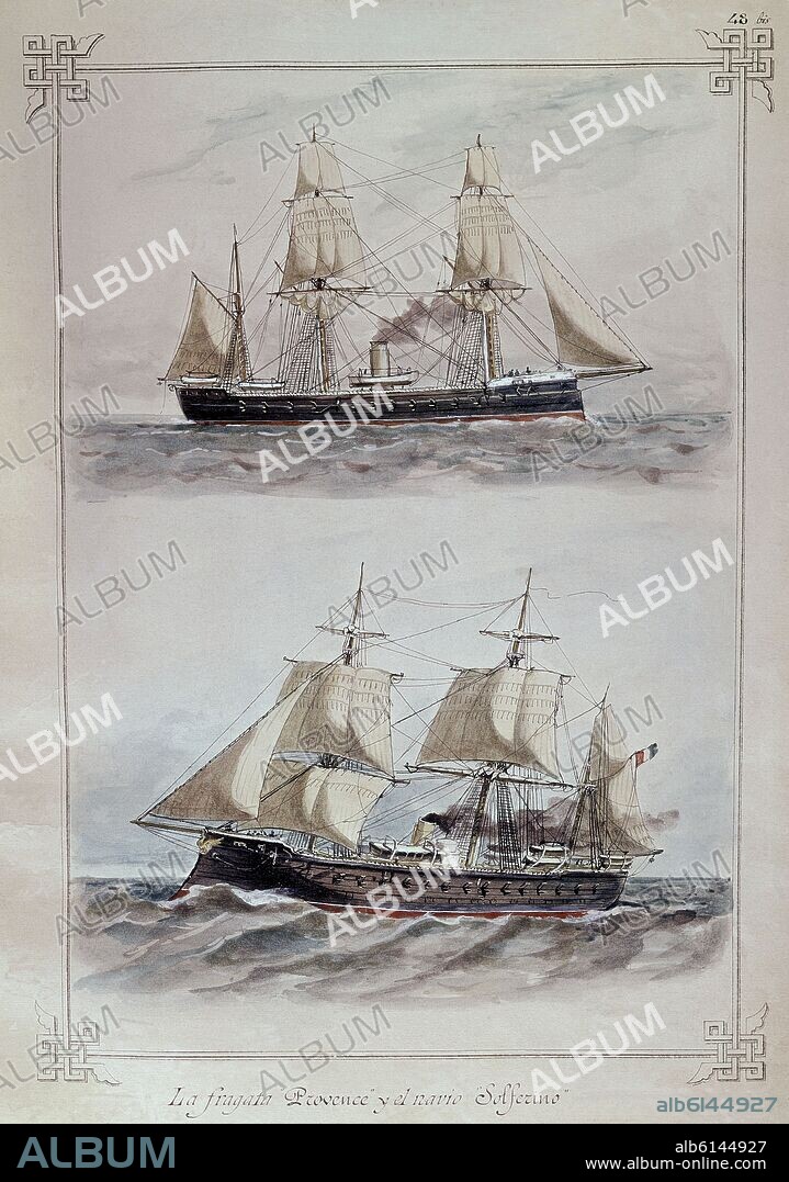 RAFAEL MONLEON. FRAGATA PROVENCE Y EL NAVIO SOLFERINO.