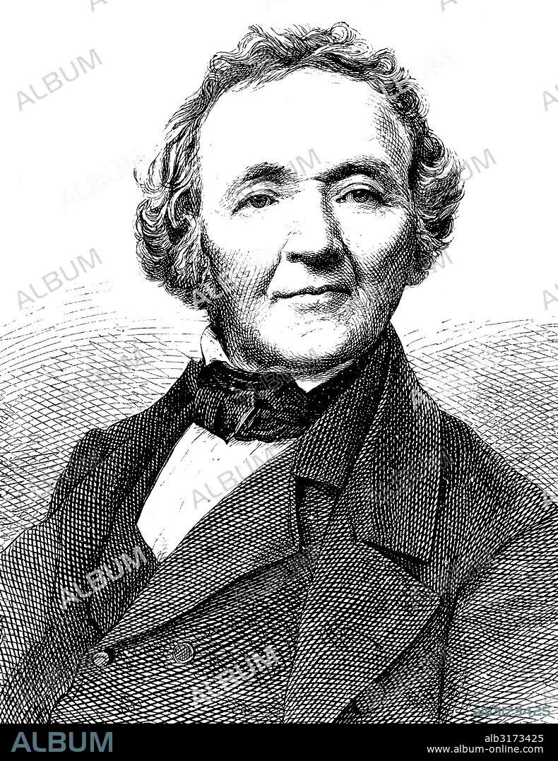Franz leopold ranke, from 1865 von ranke, 1795-1886, a german historian, historiographer of the prussian state, university teacher and royal prussian privy council, historical engraving, circa 1869.