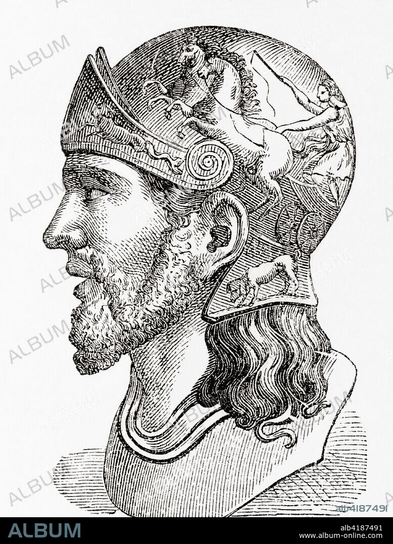 Masinissa or Masensen, c.238 - 148 BC, also spelled Massinissa and Massena. First King of Numidia. From Ward and Lock's Illustrated History of the World, published c.1882.