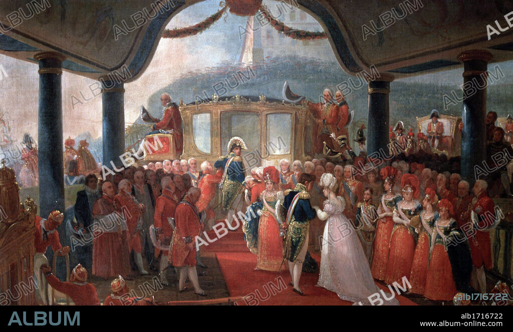 JEAN BAPTISTE DEBRET (1768-1848). DEBRET, JEAN-BAPTISTE PINTOR FRANCES. 1768-1848.( TRABAJO EN BRASIL DURANTE 15 AÑOS) LLEGADA DE LEOPOLDINA , I EMPERATRIZ DE BRASIL MUSEO NACINAL DE BELLAS ARTES . RIO DE JANEIRO.