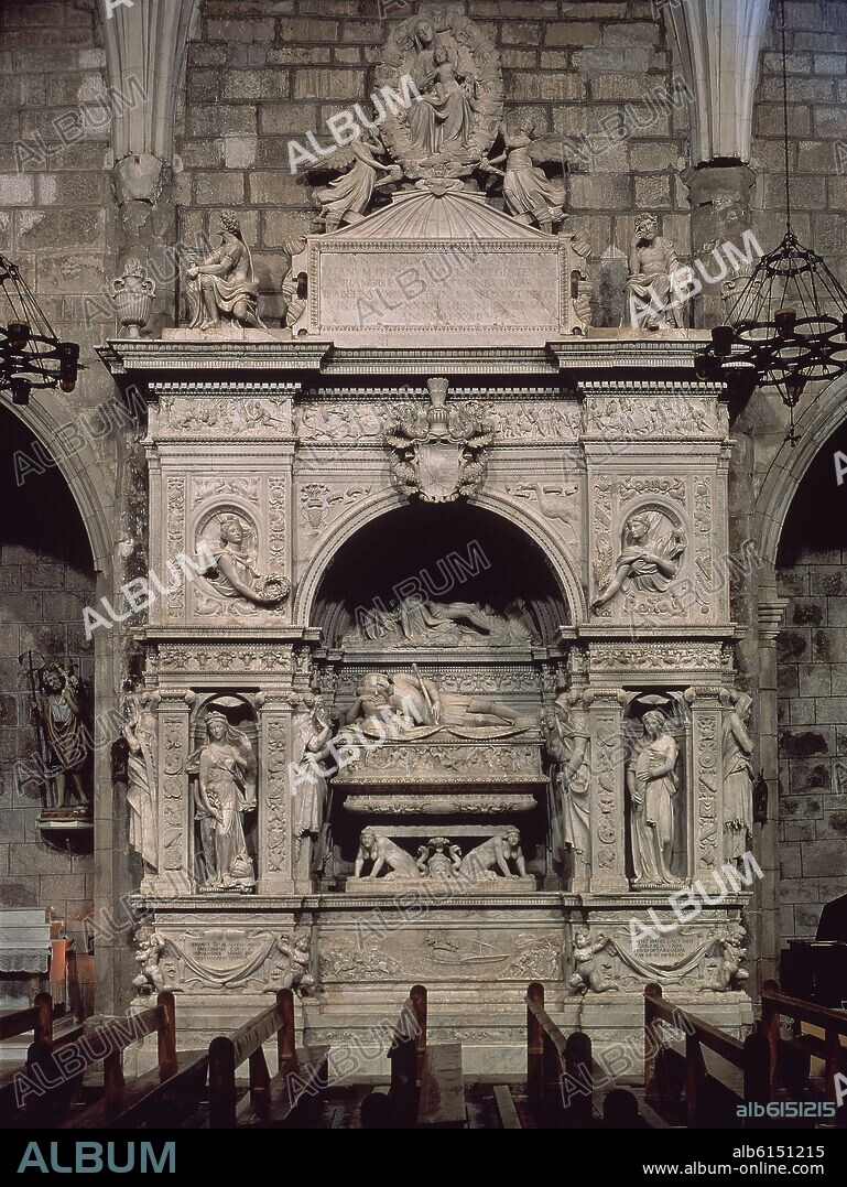 GIOVANNI DA NOLA. SEPULCRO DEL ALMIRANTE RAMON FOLCH DE CARDONA - 1526 - MARMOL DE CARRARA - RENACIMIENTO ITALIANO.