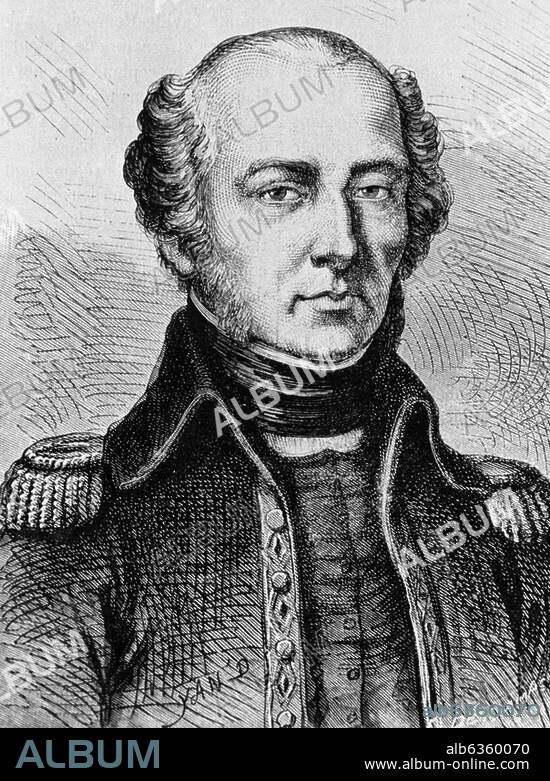 Turreau (de Garambouville), Louis Marie. général français ; Evreux 4.7.1756 - Conches 10.12.1816. Portrait. Grav. sur bois d'ap. dessin de J.Edouard Dargent, dit Yan'Dargent (1824-1899). In : A.Thiers,"La Révolution Française", 1860.