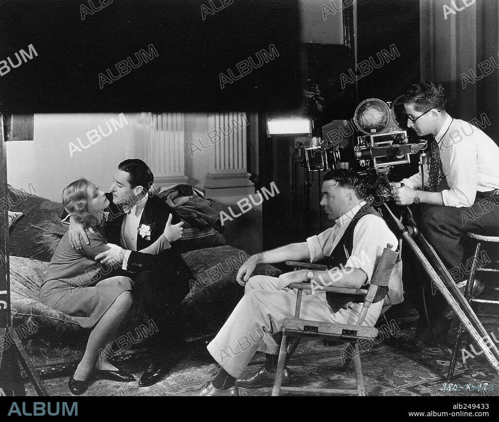 CLARENCE BROWN, GRETA GARBO and JOHN GILBERT in A WOMAN OF AFFAIRS, 1928, directed by CLARENCE BROWN. Copyright M.G.M.