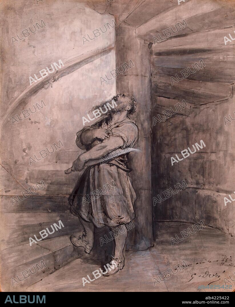 PAUL GUSTAVE DORÉ. 'Illustration for Charles Perrault's 'Bluebeard''. France, Before 1862. Dimensions: 24x19,5x2,2 cm.