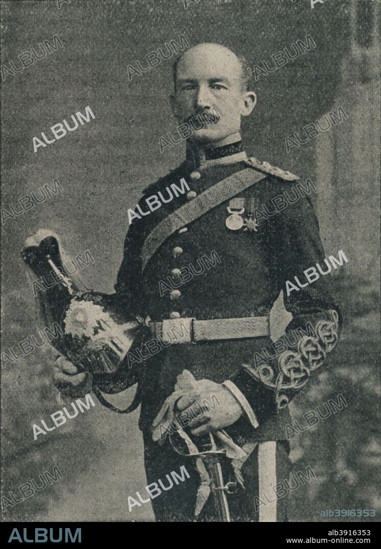 'Colonel Baden-Powell', 1902. Lieutenant General Robert Stephenson Smyth Baden-Powell, (1857-1941). From Battles of the Nineteenth Century, Vol. III. [Cassell and Company, Limited, London, Paris, New York & Melbourne, 1902.].