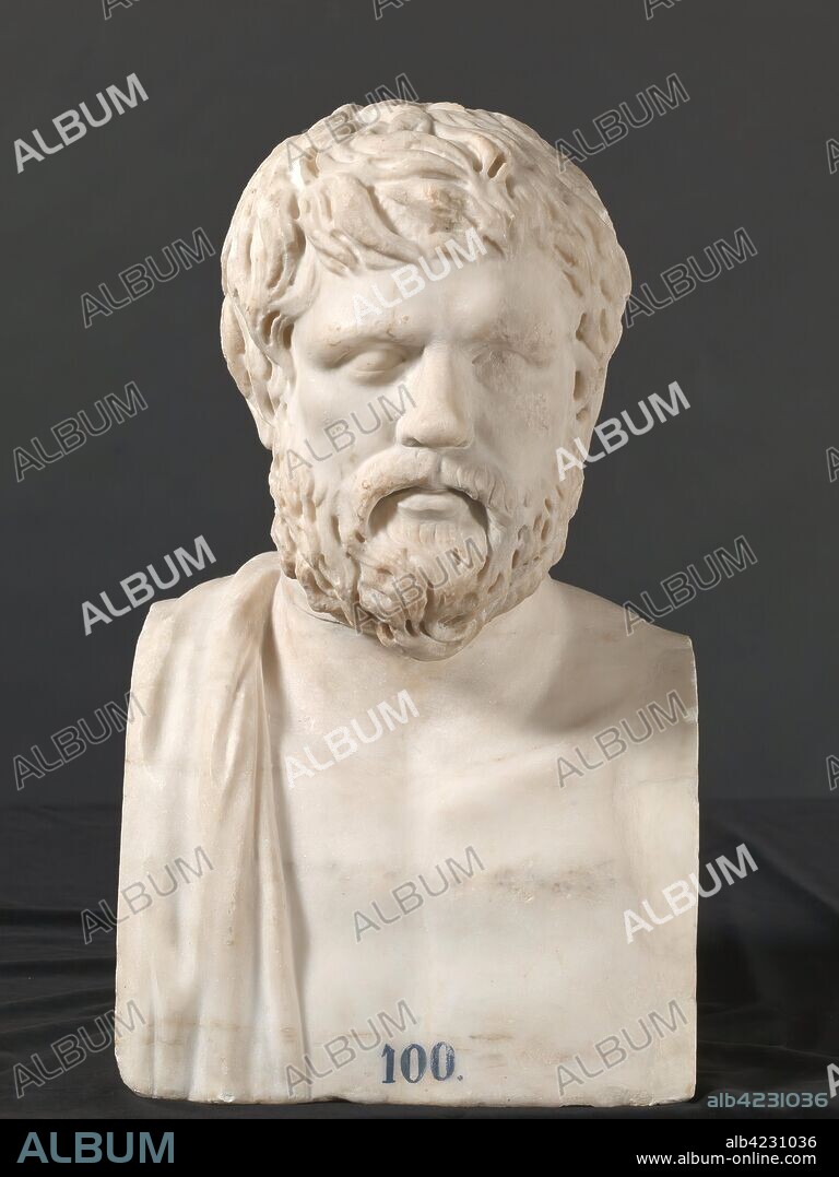 ANONIMO. Anónimo / 'Retrato del escritor Jenofonte'. Siglo II. Mármol blanco, 58 x 34 cm.