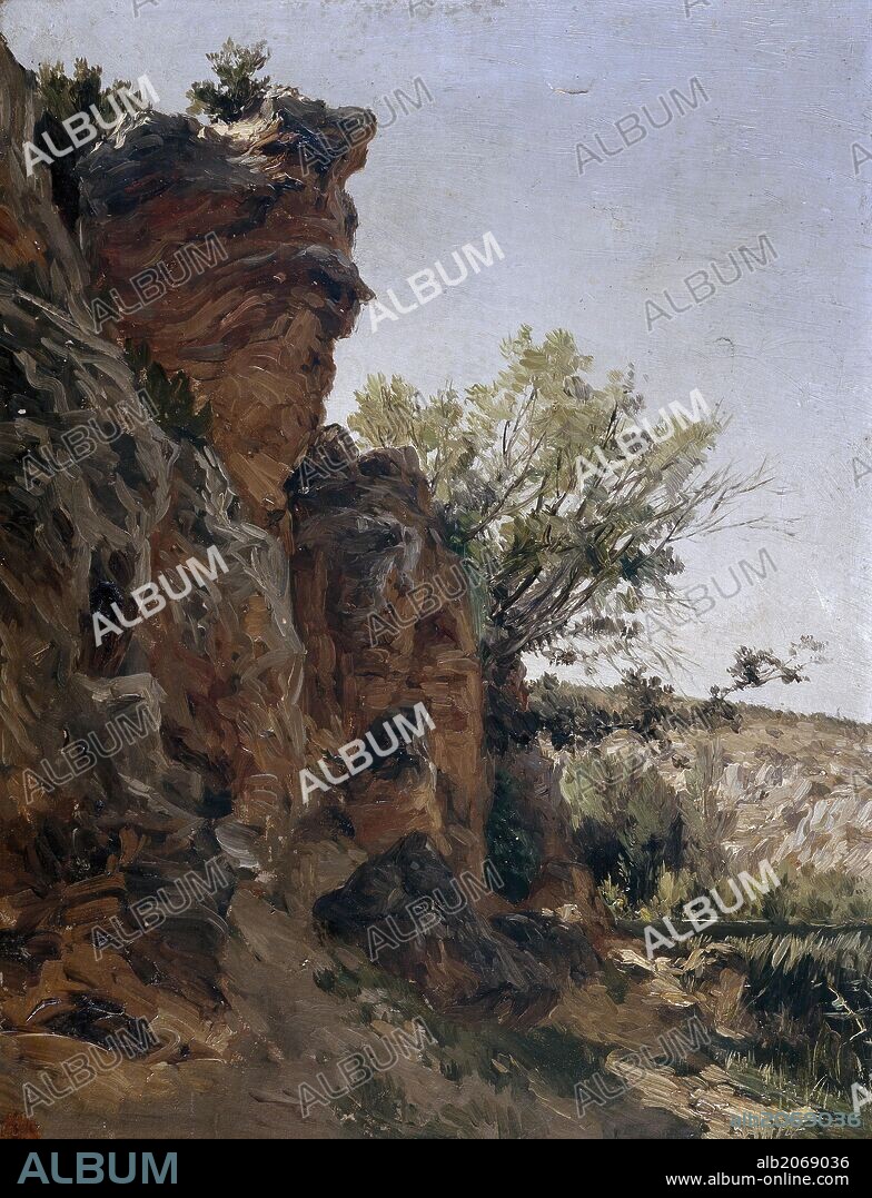 Carlos de Haes / 'Los Argálides (Piedra)', ca.  1872, Spanish School, Paper, 40,5 cm x 30,5 cm, P06596.