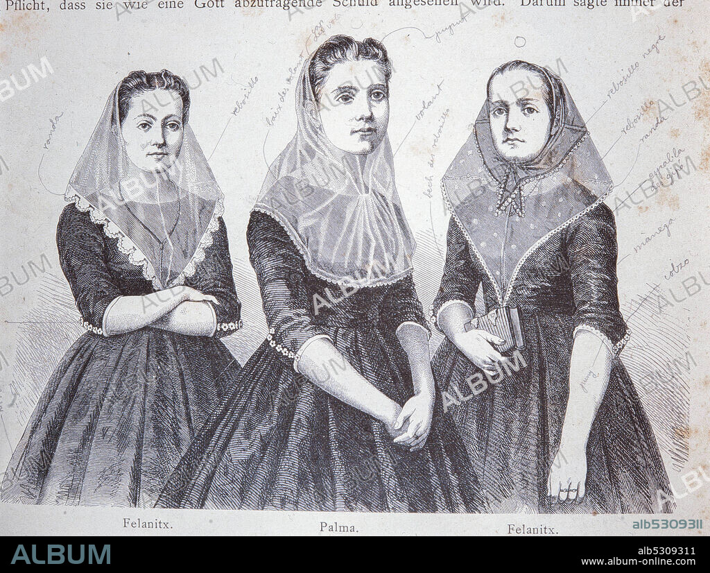 Grabado de 'Die Balearen in Wort und Bild Geschildert', 1969-1891. Biblioteca Pública de Palma.