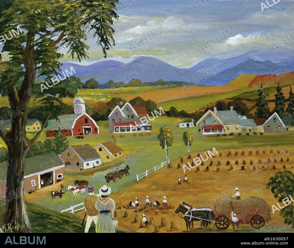 Harvest Time  1994  Konstantin Rodko (1908-1995 Russian)  Oil on canvas.
