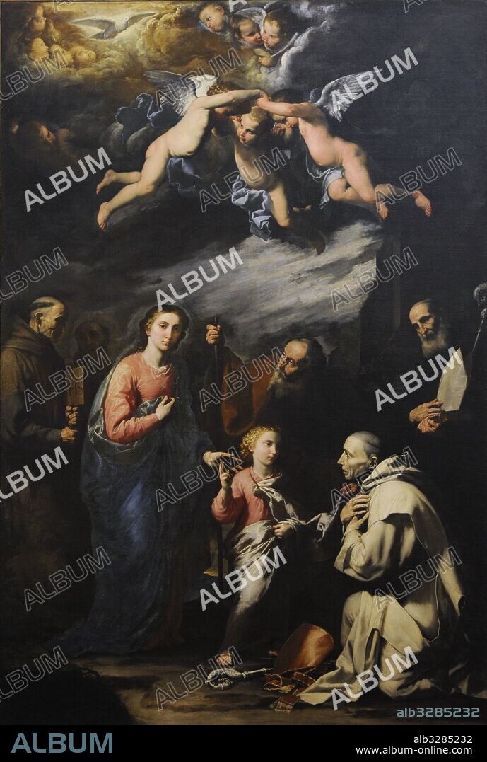Jusepe de Ribera (1591-1652). Baroque painter. Earthly trinity with eternal priest. National Museum of Capodimonte. Naples. Italy.