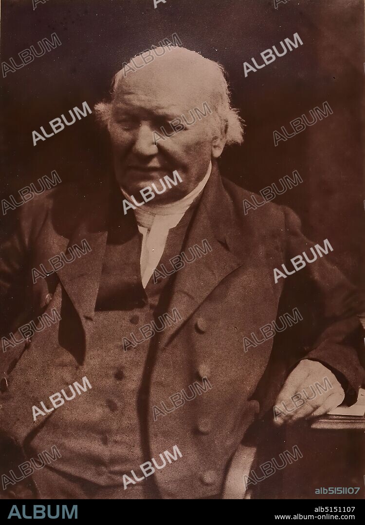 David Octavius Hill, James Craig Annan, Robert Adamson, Principal Robert Haldane, paper, pigment print, image size: height: 20,70 cm; width: 15,00 cm, inscribed: recto: u. li. in lead: Principal Haldane, u. r. in lead: Hill, inscribed: verso on the passe-partout: in lead: No. 010, Phot. David Octavius Hill (1802-1870), Edinburgh 1843-1848, photograph: Principal Robert Haldane, theologian and mathematician, born 1772, in Overtown, died March 9, 1854 in St, Andrews. Studied at the university, of St. Andrews, became a clergyman in 1797, 1827 moderator of the general synod of the, Scottish Church, to which he remained faithful also in 1843 /. 1807 to 1820 professor of, mathematics and theology at the university, of St. Andrews, of which he was rector for a long time, sepia charcoal and pigment print, photograph c. 1843, 20.6 x 15 cm, top center in lead: inv. no, literature note. lower right in lead: title, stamp: verso on the passe: Sammlung Juhl, portrait photography, man.
